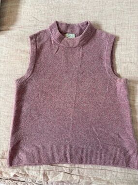 J. Crew Mauve Pink Sleeveless Mock Neck Sweater Tank